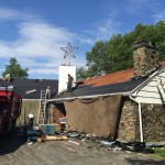 working construction on a roof