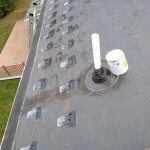 Rubber roofing with vent & ridge cap