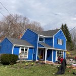 New roofing, blue siding